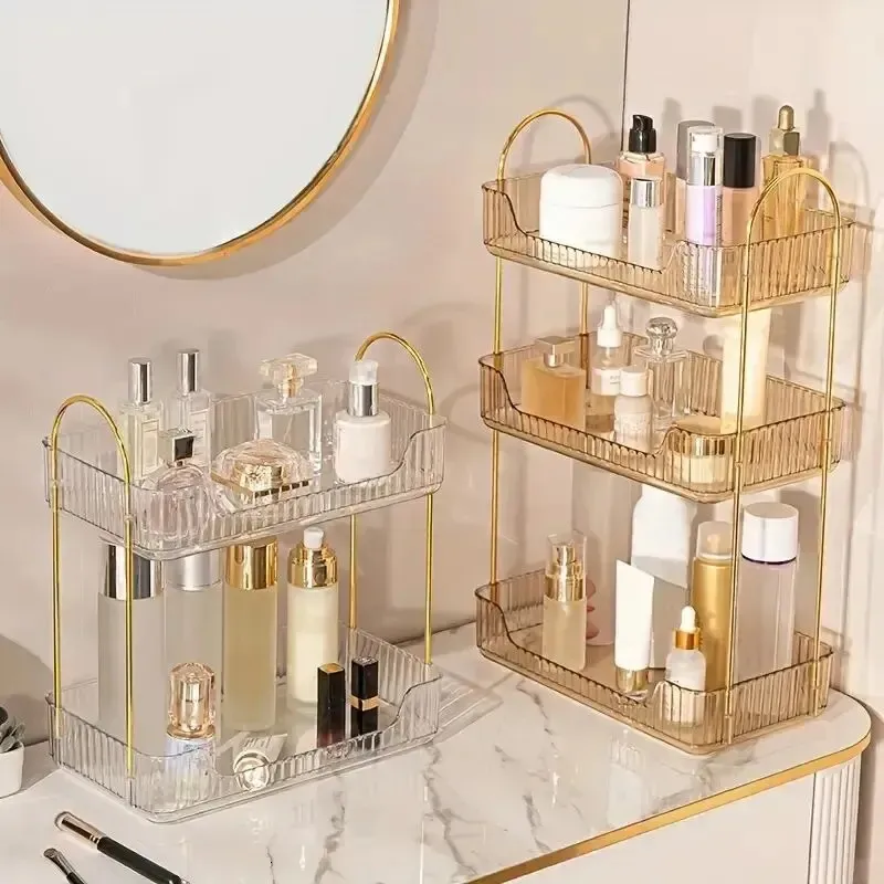 1 PCs Sotrage Shelf Stylish Desk Organizer with Rack Holder and Display for Skincare Perfume Dresser Items 240314