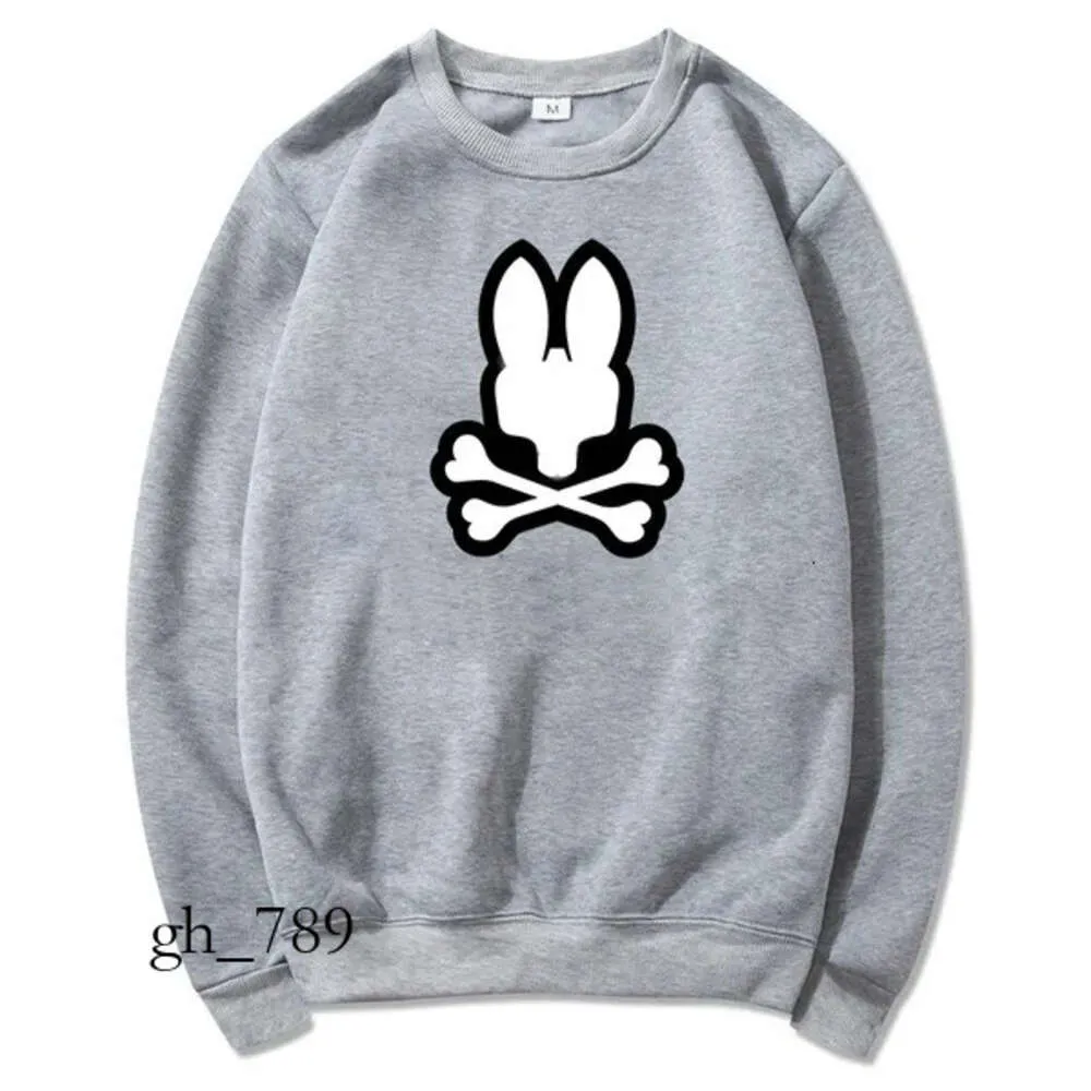 Felpe con cappuccio con stampa di coniglio divertente coniglietto psicologico Cotone Bad Bunny con cappuccio viola Felpa con cappuccio maglione Felpe sportive Pullover da uomo 2528 Felpa con cappuccio Psyco Bunny 860