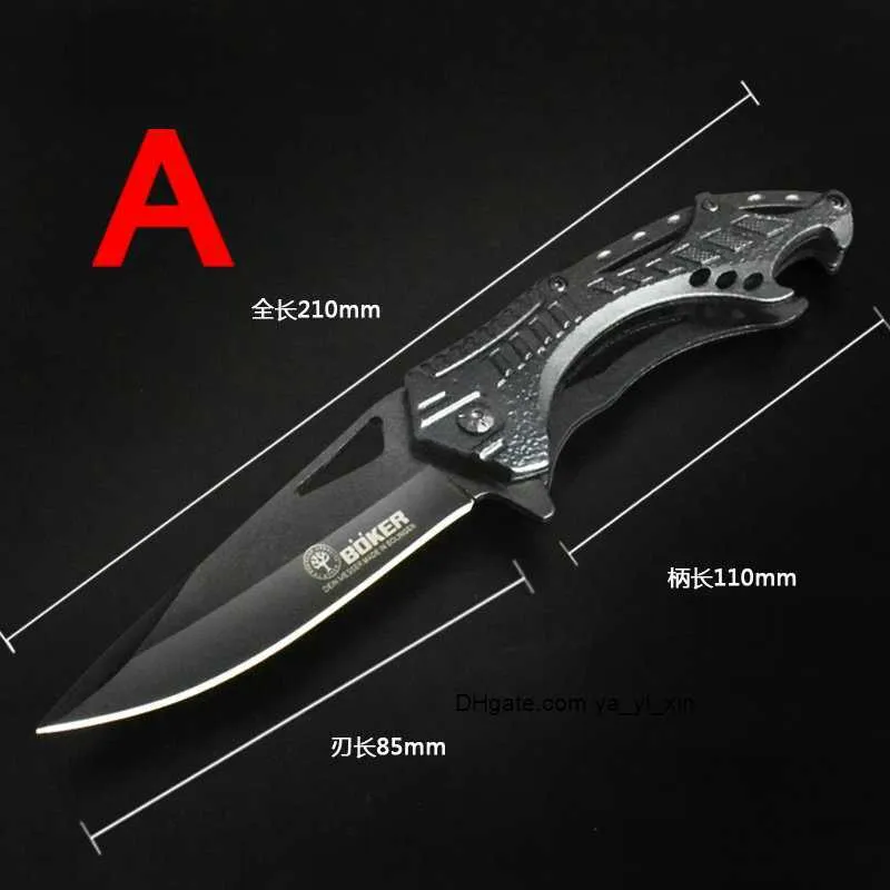 Outdoor knife Folding knife self-defense multi-functional knife hunting knife Camping survival saber fruit knife Short folding knife