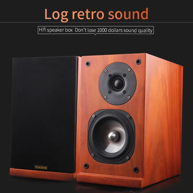 Speakers Hifi Speaker Box Wood Computer Speakers Bass Stereo Music Player Wooden Subwoofer Sound Box For PC Phones