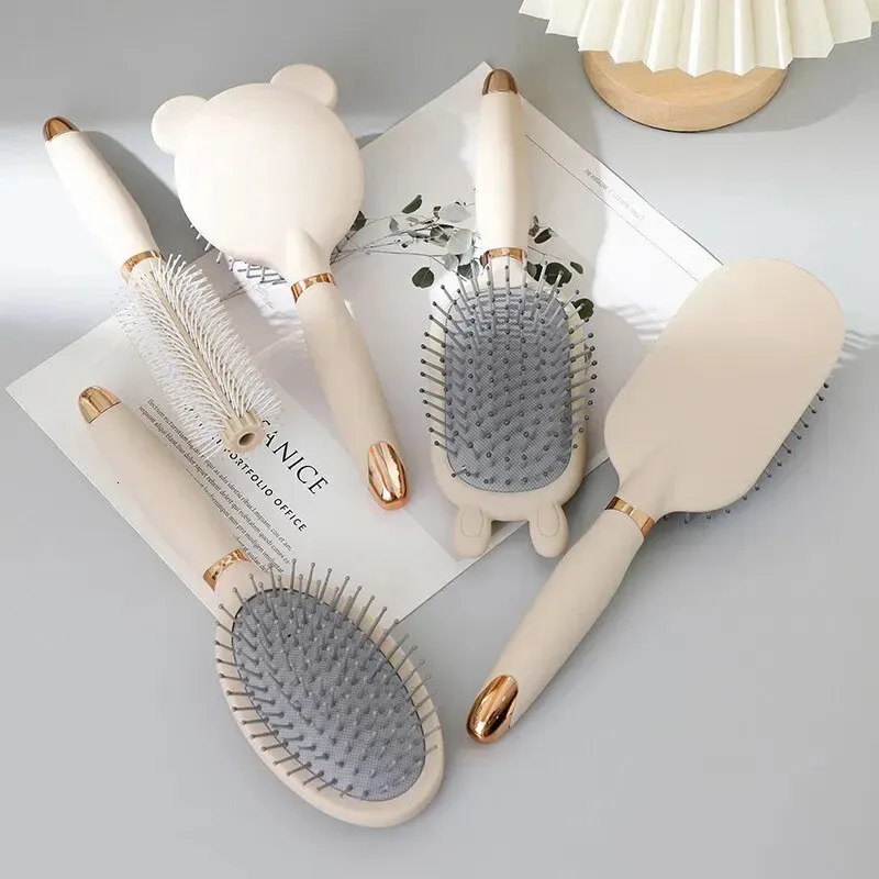 Cute Comb Anti Static Exhaust Air Cushion Home Women Hair Long Curling Fluffy Bag Head Massage 240311