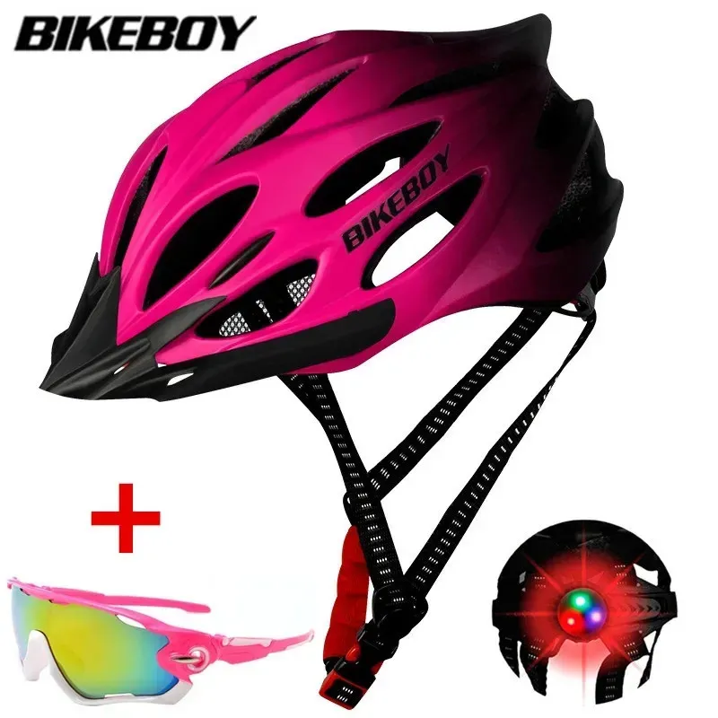 Rowerboy Cycling Rower Helmet Ultralight Intergrallymolded Mountain Road Helmy bezpieczeństwa rowerowego z tylnym światłem 240312