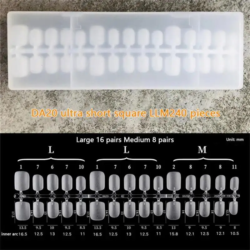 Nagelkonstpaket transparent frostad rustning bärbar lättanvänd slitage Naturligt utseende Inga skador Tunn täckning 3 mönster