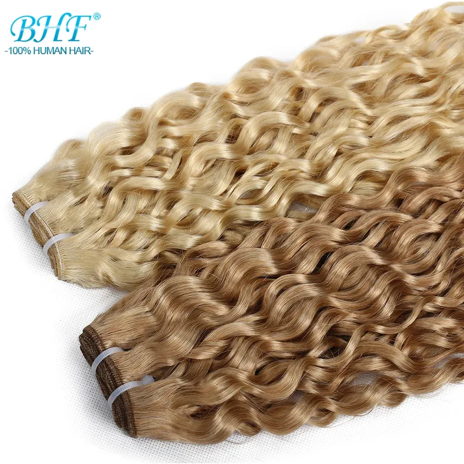 Weft BHF Ombre Blonde Water Wave Human hair P27/613# Highlight Piano Remy Hair Weft 100g 18"20"22"24"Length