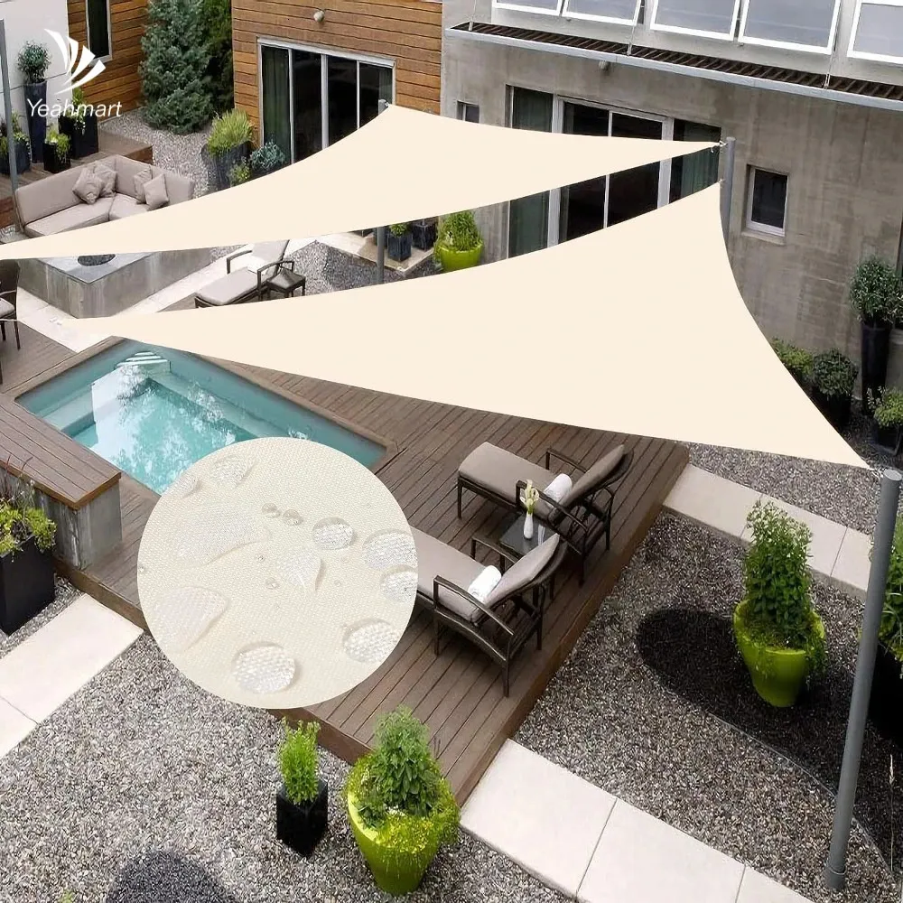 2/3/3.6/5M مقاوم للماء الظل الظل الشراع المثلث المظلة في الهواء الطلق UV Sunshade Sail for Patio Yard Backyard Garden Garden Garden 240308