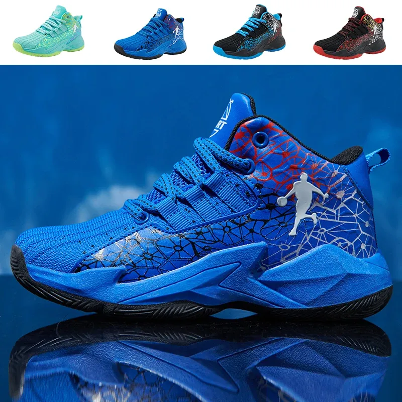 Shoes 2023 Hot Sale Basketball Shoes for Boys Athletic Basketball Sneakers Breathable Non Slip Kids Basketball Boots Free Shipping