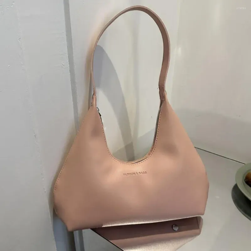 Bolsa de ombro de alta capacidade com cordão elegante couro sintético feminino com grande fecho casual com zíper para mulheres e meninas