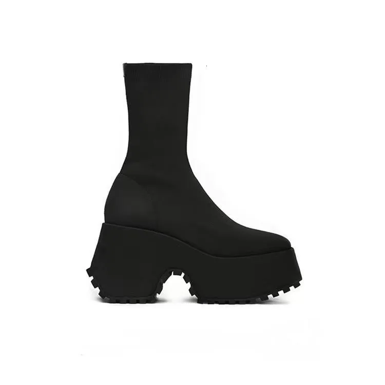 Buty Winter Chelsea kostki kobiety wysokie obcasy buty platformowe śnieg modzie nowe, masywne seksowne motocykl Botas 230914