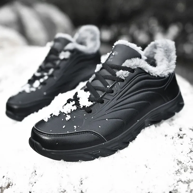 Ayakkabılar erkek spor ayakkabılar kış su geçirmez pu deri kar botları rahat hafif spor ayakkabıları erkekler iş antislip rahat ayakkabı