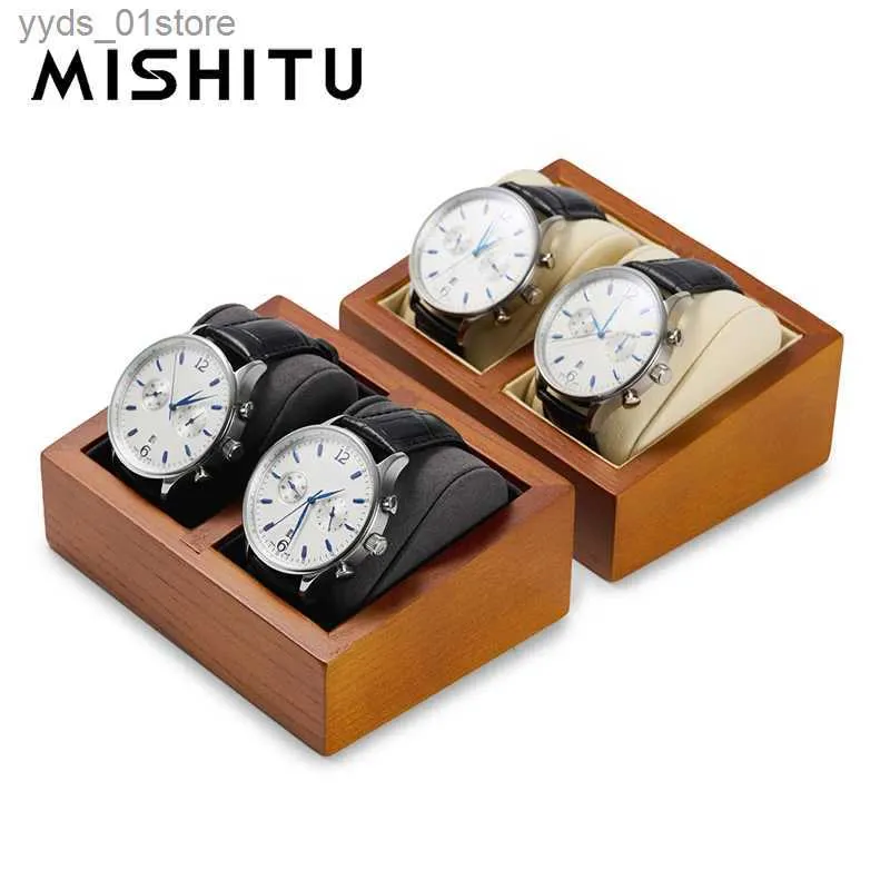 Jewelry Boxes MISHITU Premium Solid Wood Display Stand Props Storage Box for Wrist Showcase Jewelry Display Case For Men L240323