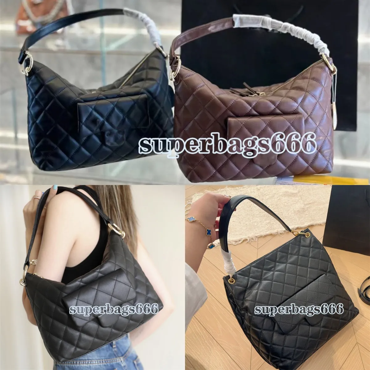 Borsa hobo C di lusso di design di alta qualità Borsa a tracolla singola in pelle di pecora Borsa tote da donna Borsa a mano firmata con diamanti