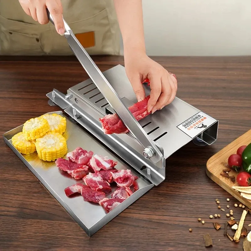 Pistolen Frozen Meat Slicer Bone Cutting Hine met opbergbak Groente Fruit Cutter Keuken Kip Eend Visribben Lam Snijgereedschap