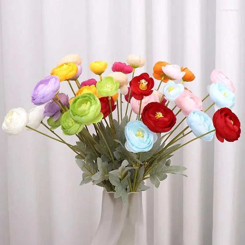 Decorative Flowers Colorful Silk Flower Simulation Lotus Home Room Decoration Arrangement Decor Festival Party Decorations Props