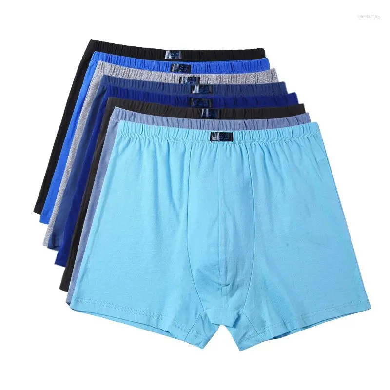 Cuecas de algodão tamanho grande boxers masculinos mais shorts grandes respirável roupa interior 5xl 6xl 4 pçs/lote calcinha
