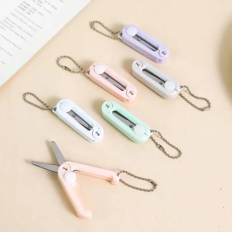 Kreatywne mini przenośne nożyczki składane proste narzędzie do sztuki papieru stacjonarne nożyczki biurowe