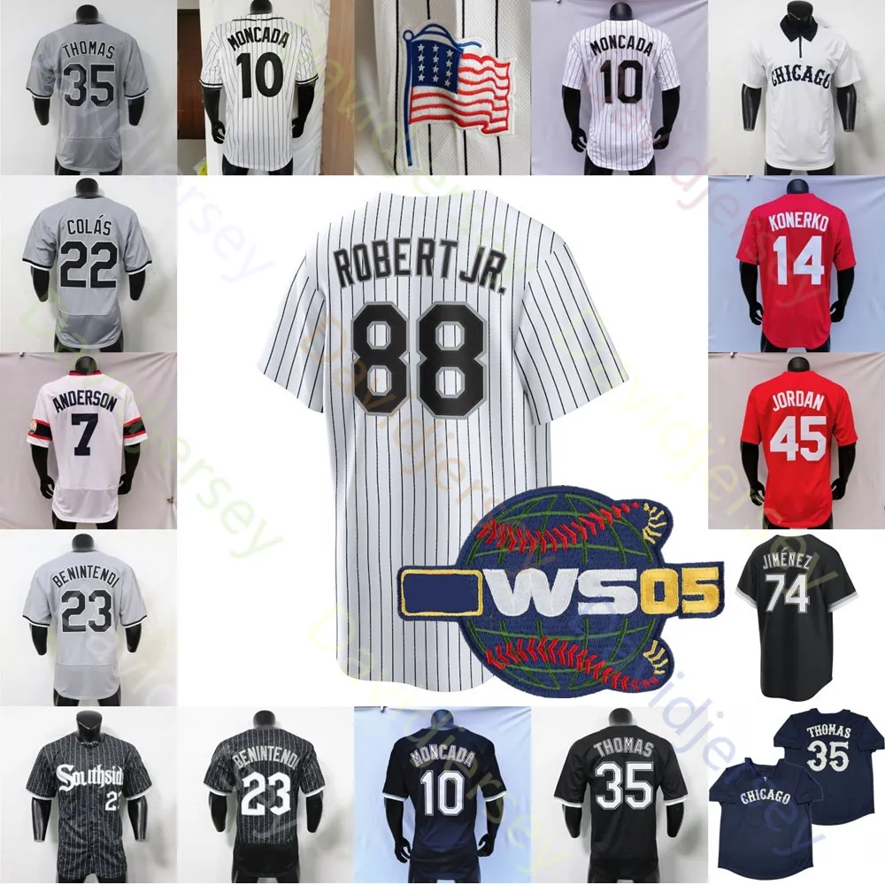 2005 WS Yama Jersey Luis Robert Jr. Eloy Jimenez Yoan Moncada Frank Thomas Andrew Beninten Michael Kopech Bo Jackson Mark Buehrle Pierzynski Crede Konerko Uribe