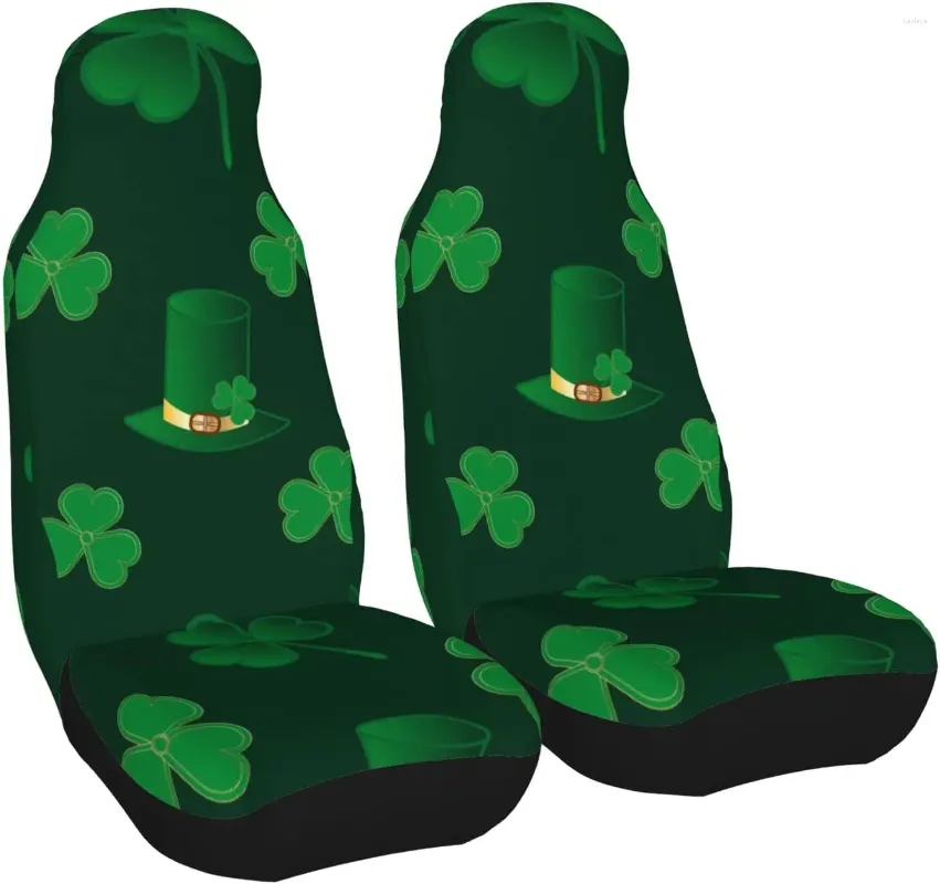 Autostoelhoezen Set 2 stuks Traditioneel St. Patrick's Day Universele voorstoelen Voertuigbinnenbeschermer Geschikt voor auto's