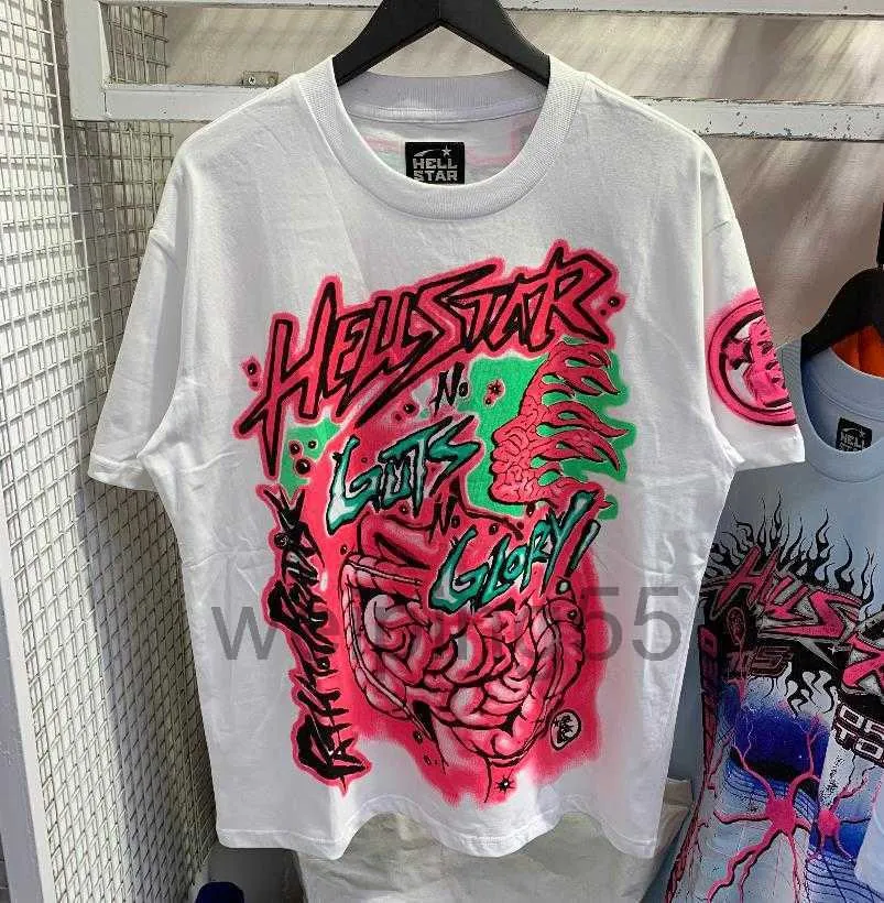 camicia hellstar pantaloni con cappuccio pantaloni della tuta pantaloni della tuta Moda Manica Uomo T-shirt Donna Abbigliamento Abbigliamento Cartoon Grafica Punk Rock graffiti Lettering stampa lamina Vintage