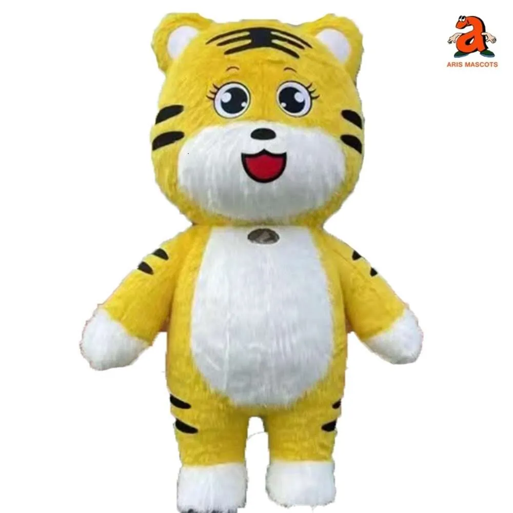 Kostiumy maskotki 2,6 mlf ogromne Iatable Tiger Mascot Costume do noszenia futra Fur Up for Marketing Entertainment Postacie Zwierzęta sukienka