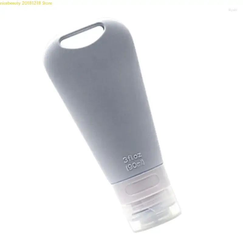 Förvaringsflaskor silikon resor flaskan läckfast påfyllningsbara pressbehållare liten tom storlek för schampo 90 ml e8bb