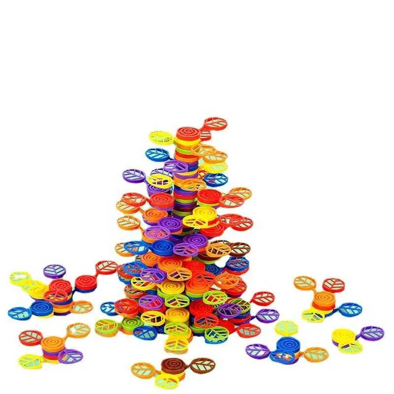 60/120 Pcs Rainbow Tree Plastic Stacking Blocks Balance Game Building Toys for Montessori Educational Boys Girls Birthday Gifts