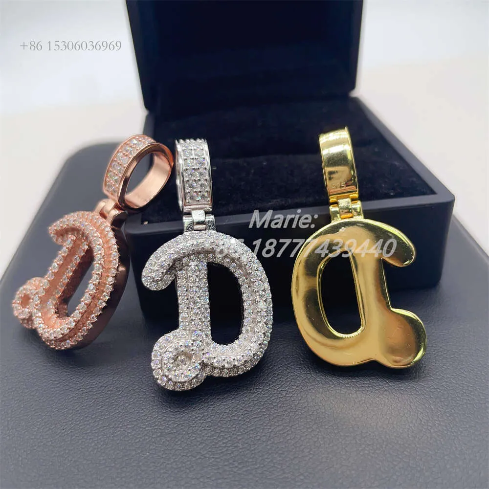 Top Factory Custom VVS Moissanite Diamond Necklace Iced Out Hip Hop Letter Name Pendant Chain