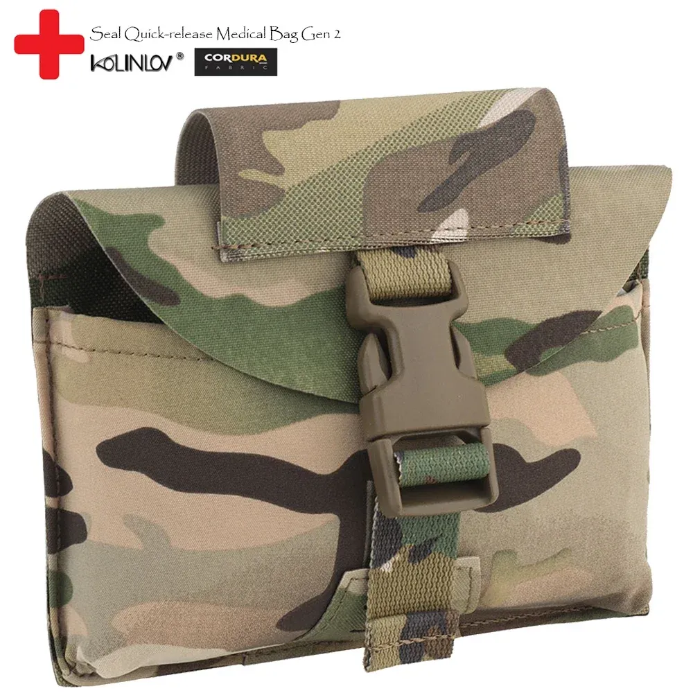 Väskor Tactical First Aid Kit Gen 2 Tourniquet Pouch Holder Trauma Shears EMT Staying Bag EDC Belt Pouch Military Army Camping Molle