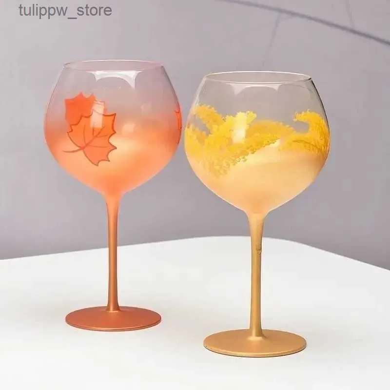 Vinglasspår Peach Heart Champagne Glass Pink Rainbow Glass Rött vinglas Glas Glas Lyxig glas Dryck Glas L240323
