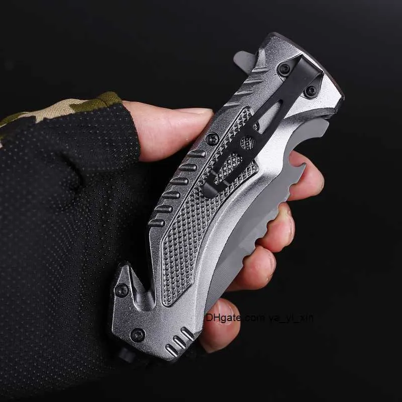 Aluminum handle outdoor folding knife camping Multifunctional folding knife camping Stainless steel knife Field knife