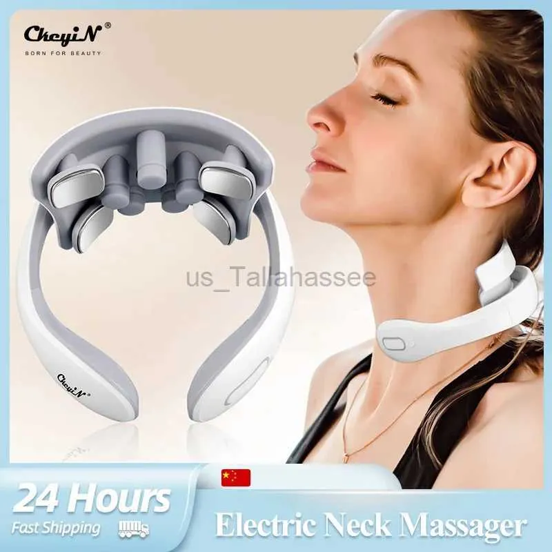 Massaging Neck Pillowws CkeyiN Electric Low-frequency Pulse Back and Neck Massager Vibration Cervical Muscle Massager for Pain Relief and Relaxation 240322