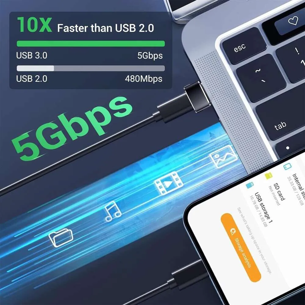 OTG mobiele telefoon datakabel oplaadkabel adapter USB naar Type-c vrouwelijke poortconverter