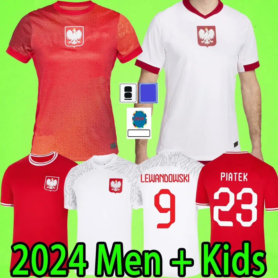 Polands 2024 Lewandowski Soccer Jerseys Men Kid Kit Polonia 2025 Zielinski Milik Zalewski Szymanski Shirt Football Shirt Polen Uniforme Boy 24 25 Pologne Bednarek