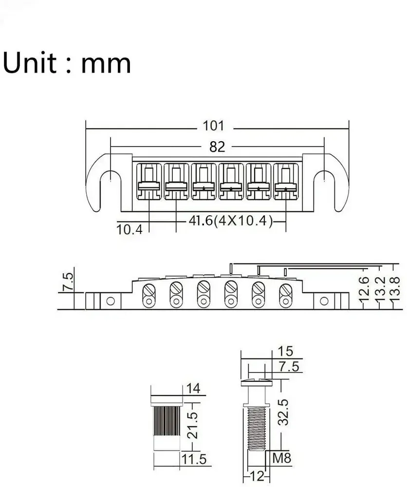 エレクトリックギターブリッジテールピースWOGT3調整可能なラップアラウンド