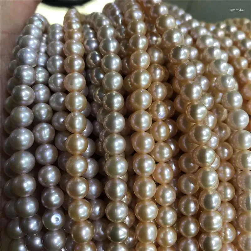 Loose Gemstones Wholesale 6-7MM Real Cultured Freshwater Potato Shape Pearl Necklace Strand String Jewelry Beads Accessory 10pcs/lot