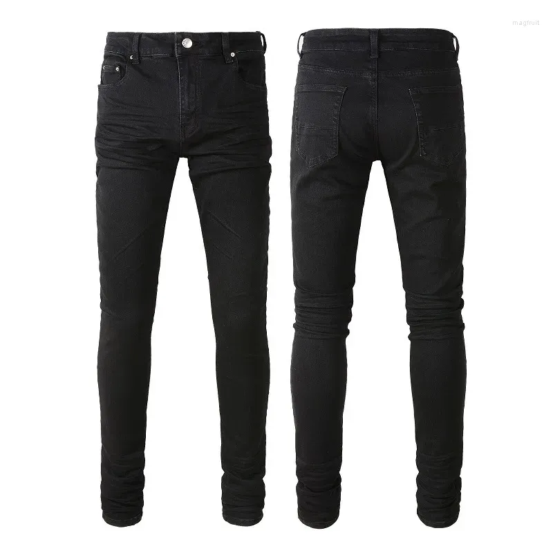 Jean homme grande taille 40 élasticité coton luxe couleur unie Denim homme pantalon haute rue coupe ajustée fête décontracté homme pantalon