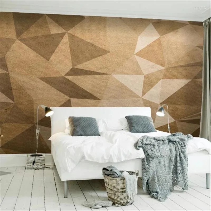 Wallpapers Wellyu Custom Wallpaper Nordic Retro Geometric Abstract Background Murales De Pared 3d Paisajes Habitacion Wall Paper