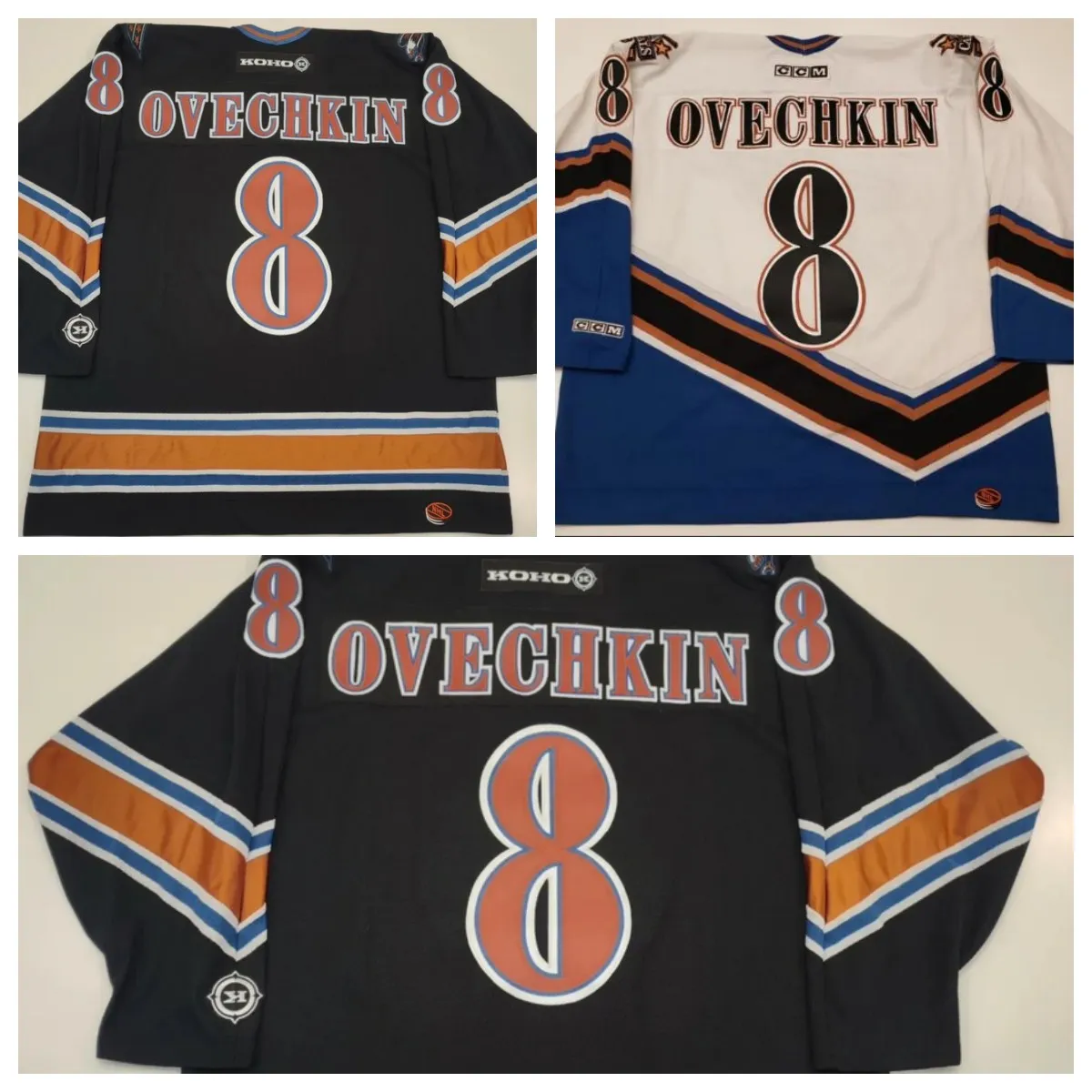 Maillot de hockey personnalisé Alex Ovechkin, maillot koho cousu noir et blanc, personnalisé avec n'importe quel nom et numéro, envoyez-nous un message, 2024