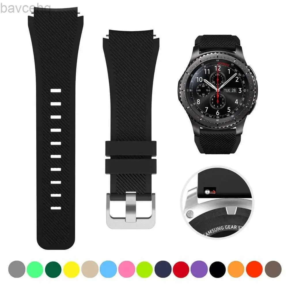 Titta på band 22mm Silikonrem som är lämplig för Samsung Galaxy Watch 3 45mm/Huawei Titta på GT2 46mm/Ear S3 Watch Strap Armband Lämplig för Amazfit GTR 47mm 24323