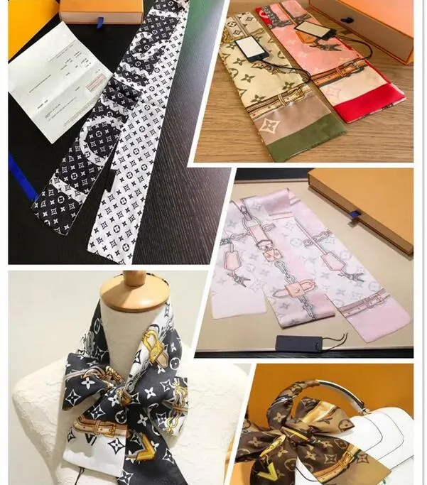 Designer-Schals, Seidenschal, Buchstaben für Damen und Stirnbänder für Herren und Damen, modische Handtaschen, dekorativer Schal, Größe 120 x 8 cm