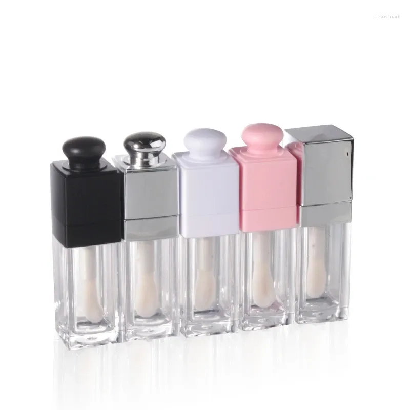 Storage Bottles Arrival 8ml Pink White Silver Big Brush Lipgloss Tubes Containers Custom Logo Lip Gloss Empty Packaging 100pcs