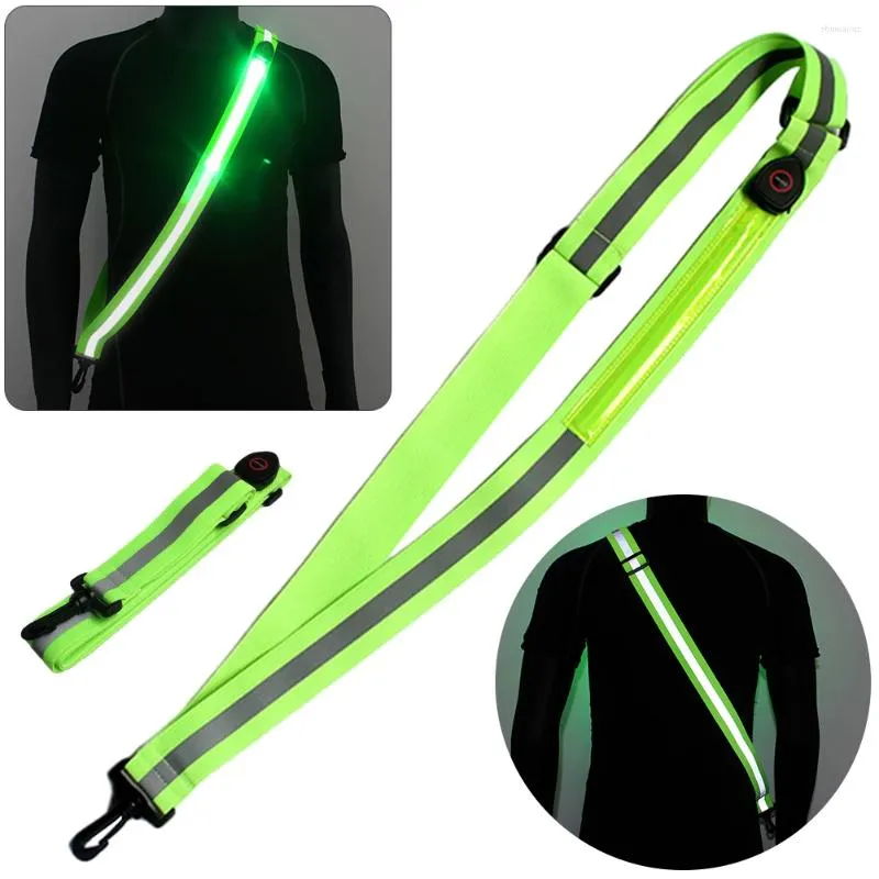 Vestes de course USB Rechargeable LED Reflective Sash Sash High Visibility Safety Running Gear pour la nuit