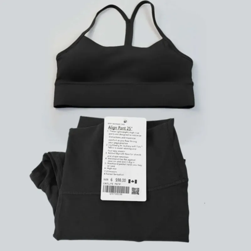 LL Womens Yoga Sports Bra and Pants Set Up Fitness Facroofrackprackproof U على شكل صدري على شكل حرف U.