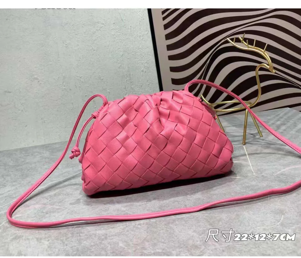 Bolsos de hombro de lujo para mujer, bolsa de nube tejida de cuero Real de calidad, bandolera de diseñador, cartera pequeña de alta calidad