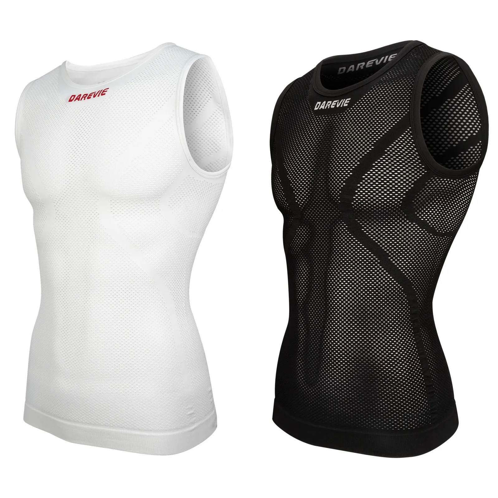 DAREVIE couche de base de cyclisme chemise en résille hommes cyclisme serré respirant sueur absorber sous-vêtements de cyclisme sans manches couche de base de vélo 240313