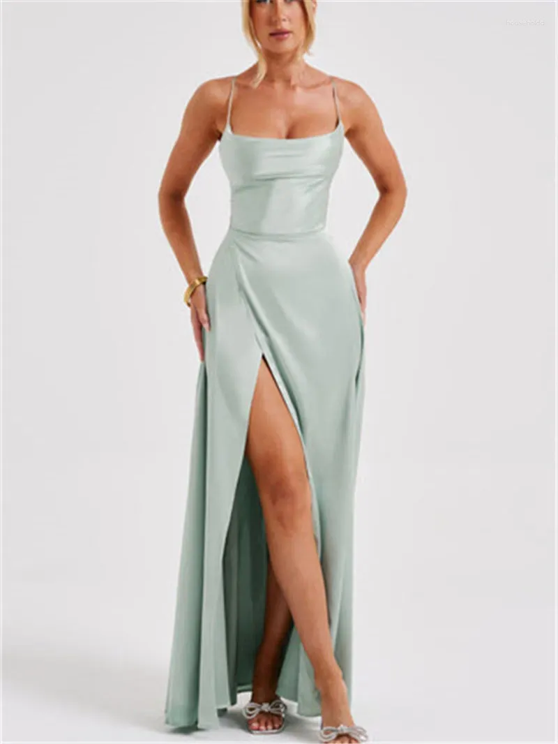 Womens Floor-Length Formal Dress Polyester Backless Split Evening Gown with  Square Collar and Flutter Sleeves from Dhgate Basic & Casual Dresses -  price 25.78