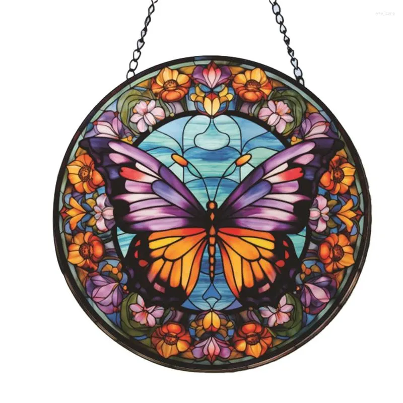 Decorative Flowers Ful Circular Butterfly Pendant Beautiful Design Decoration Easy Installation Stunning Flower Wreath