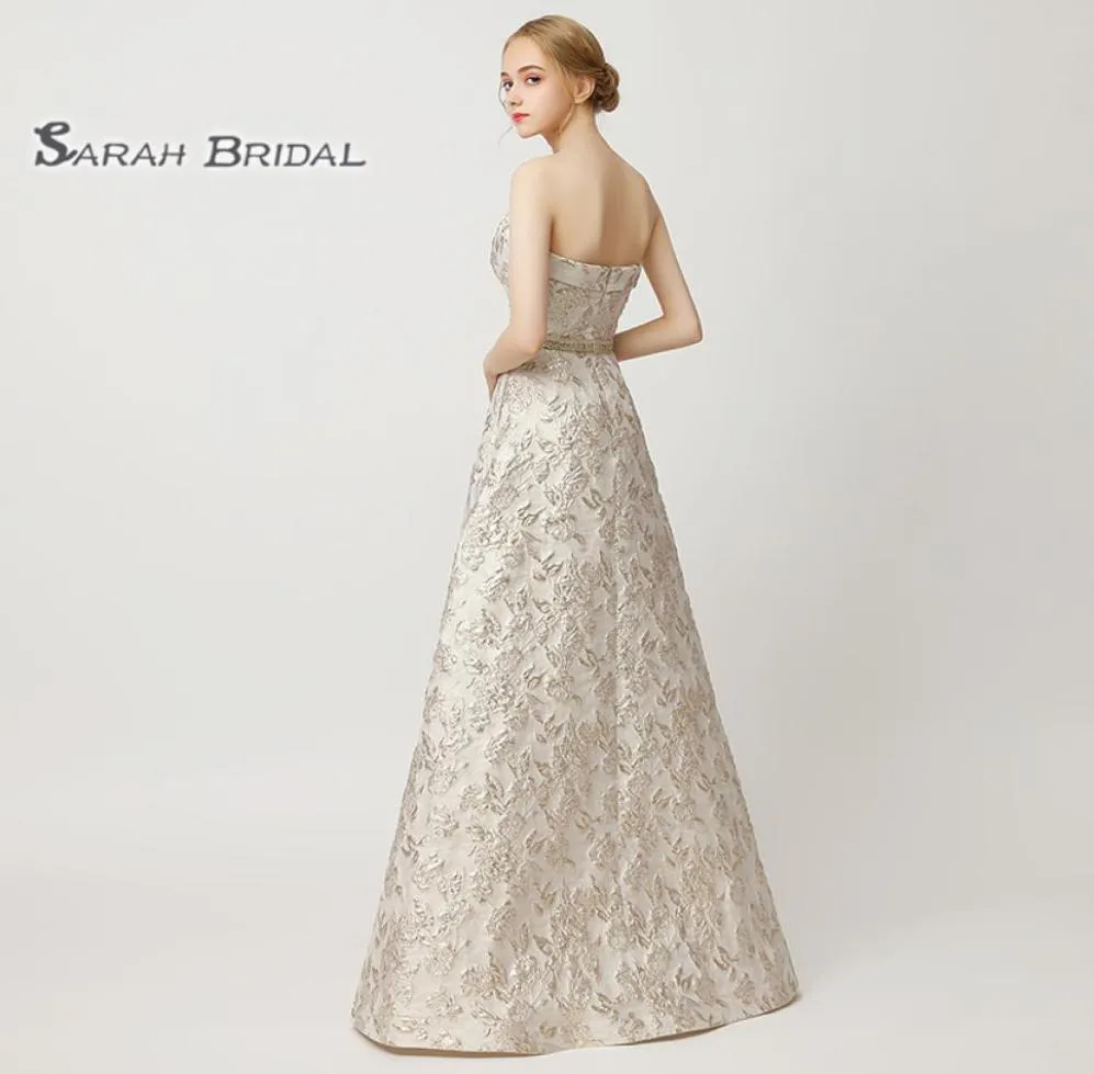 Luxury Long Aline Sexig stropplös promklänningar 2019 Backless Formal Wear Sleeveless golvlängd Kvällens festklänningar5545342