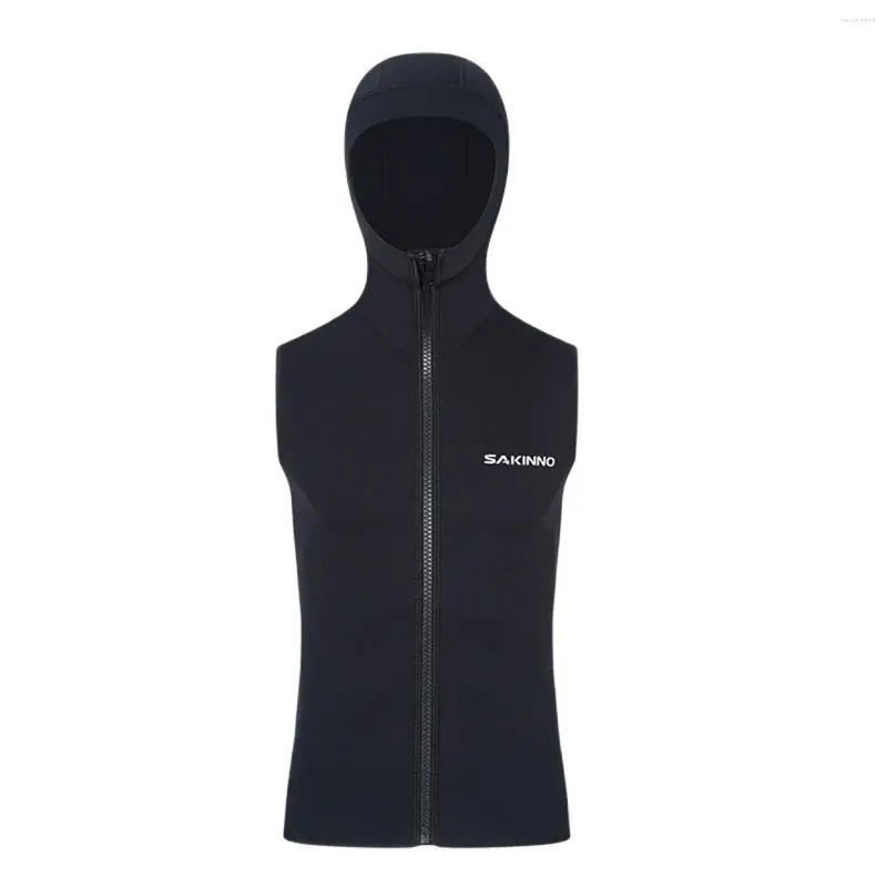 Maillots de bain pour femmes Hommes d'été et capuche 3mm Néoprène Gilet de plongée Veste sans manches Combinaison Natation Snorkeling Dérive Surf Gilet