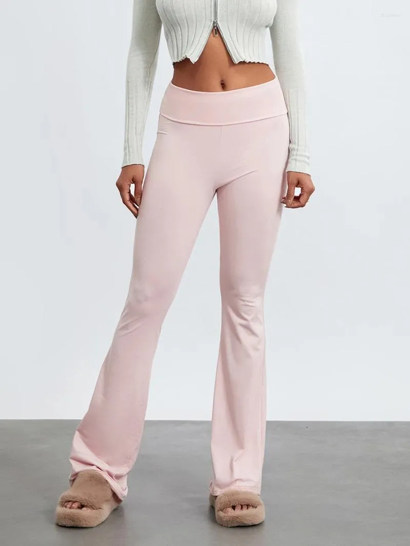 Kobietowe spodnie kobiety y2k chude lagginsy o niskim wzniesieniu butcut elastyczne jogę składaj się nad joggers dresspants salon streetwear