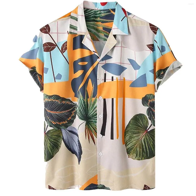 Men's Tracksuits Simple Casual Beach Suit Flower Leaf Print Short Sleeve Shirt And Shorts Pants Separates For Men